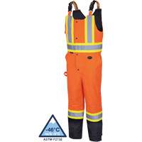 5040BB Waterproof Quilted Bib Pants, Polyester, X-Small, Black/High Visibility Orange Mukwa Safety Services