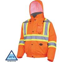 5032 Waterproof Winter Quilted Safety Bomber Jacket, Polyester, High Visibility Orange, Small Mukwa Safety Services