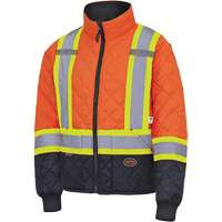 5015 Quilted Freezer Jacket, Polyester, Black/High Visibility Orange, X-Small Mukwa Safety Services