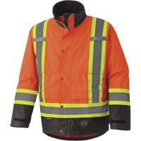 5400 300D Trilobal Ripstop Waterproof Safety Jacket, Polyester, Black/High Visibility Orange, 2X-Large Mukwa Safety Services