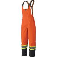 5404 300D Trilobal Ripstop Waterproof Bib Pants, Polyester, Small, Black/High Visibility Orange Mukwa Safety Services
