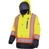 5408 Waterproof Heated Insulated Jacket, Men's, Small, High Visibility Lime-Yellow Mukwa Safety Services