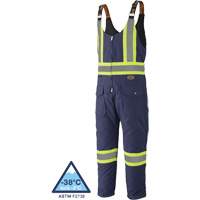 5536 Quilted Duck Overalls, Cotton, Small, Navy Blue Mukwa Safety Services