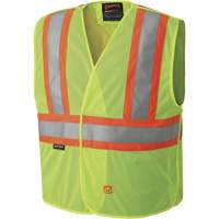 6916A Flame Resistant Safety Vest, High Visibility Lime-Yellow, Medium/Small, Polyester Mukwa Safety Services