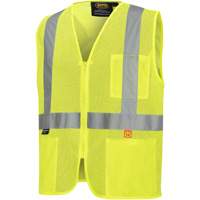 6944 FR Safety Vest, High Visibility Lime-Yellow, Small, Polyester Mukwa Safety Services