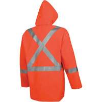 576J High-Visibility FR Rain Jacket, Small, High Visibility Orange Mukwa Safety Services