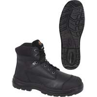 1025 Bottes de travail 6" noires, Cuir, Embout Acier, Taille 10 Mukwa Safety Services