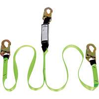 SA-54000-4 Shock Absorbing Lanyard, 4', Snap Hook Center, Snap Hook Leg Ends, Polyester Mukwa Safety Services