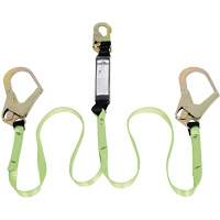 SA-54022-6 Shock Absorbing Lanyard, 6', Rebar Hook Center, Snap Hook Leg Ends, Polyester Mukwa Safety Services