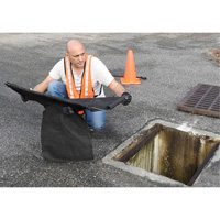 Square Ultra-Drain Guard&reg; Catch Basin Insert with Overflow Port, Oil & Sediment, 16" - 28" L x 20" - 36" W Mukwa Safety Services
