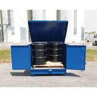 Palette de d&eacute;versement en acier avec couvercle rigide S-4 Ultra, 61" lo x 54,4" la x 52" h, Capacit&eacute; de charge 4700 lb Mukwa Safety Services