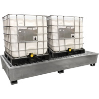 Ultra-Twin IBC Spill Pallet en acier, Capacit&eacute; de d&eacute;versement 370 gal. US, 103,8" x 26,8" x 51,1" Mukwa Safety Services
