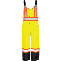 TO1 Winter Traffic Overalls, Polyester, Small, Black/High Visibility Lime-Yellow Mukwa Safety Services