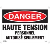 Enseigne  Haute tension , 10" x 14", Vinyle, Français Mukwa Safety Services
