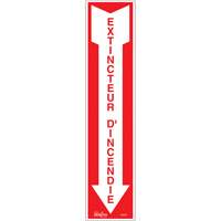 Enseigne  Extincteur d'incendie , 4" x 18", Vinyle, Français avec pictogramme Mukwa Safety Services