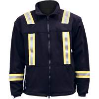 Veste FR ray&eacute;e en molleton &agrave; fermeture &agrave; glissi&egrave;re compl&egrave;te, Petit, Bleu marin Mukwa Safety Services