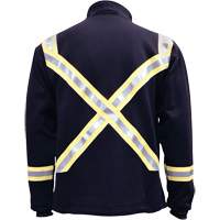 Veste FR ray&eacute;e en molleton &agrave; fermeture &agrave; glissi&egrave;re compl&egrave;te, Petit, Bleu marin Mukwa Safety Services