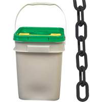 Chaîne de s&eacute;curit&eacute; en plastique robuste, Noir, Maillon de 2", 120' de long Mukwa Safety Services