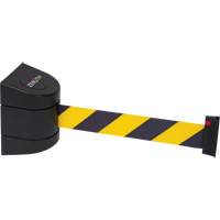 Magnetic Wall Mount Barrier with Magnetic Tape, Plastic, Magnetic Mount, 15', Black and Yellow Tape Mukwa Safety Services