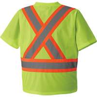 5993P Mesh Safety T-Shirt, Polyester, Small, High Visibility Lime-Yellow Mukwa Safety Services