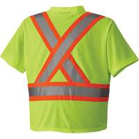 6989 Traffic Micro Mesh T-Shirt, X-Small, High Visibility Lime-Yellow Mukwa Safety Services