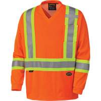 6984 Traffic Micro Mesh Long-Sleeved Safety Shirt, Small, High Visibility Orange Mukwa Safety Services