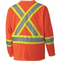 6984 Traffic Micro Mesh Long-Sleeved Safety Shirt, Small, High Visibility Orange Mukwa Safety Services