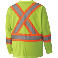 6985 Traffic Micro Mesh Long-Sleeved Safety Shirt, Small, High Visibility Lime-Yellow Mukwa Safety Services