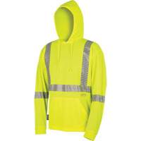6965 Bird's-Eye Safety Hoodie, Small, High Visibility Lime-Yellow Mukwa Safety Services