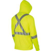 6965 Bird's-Eye Safety Hoodie, Small, High Visibility Lime-Yellow Mukwa Safety Services