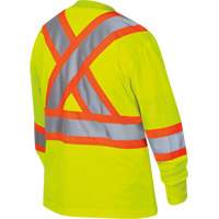 6969 Women's Bird's-Eye Long-Sleeved Safety Shirt, Polyester, X-Small, High Visibility Lime-Yellow Mukwa Safety Services