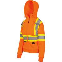 6924W Women's Fleece Hoodie with Zipper, Polyester, X-Small, High Visibility Orange Mukwa Safety Services