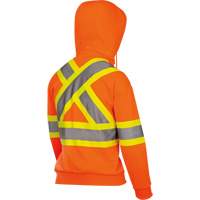 6924W Women's Fleece Hoodie with Zipper, Polyester, X-Small, High Visibility Orange Mukwa Safety Services