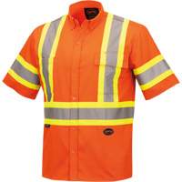 4442 Ultra Cool Short-Sleeved Safety Shirt, Cotton, Small, High Visibility Orange Mukwa Safety Services