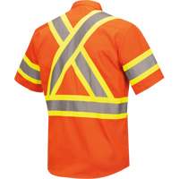 4442 Ultra Cool Short-Sleeved Safety Shirt, Cotton, Small, High Visibility Orange Mukwa Safety Services