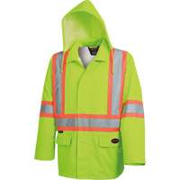 5628 The Rock  Waterproof Safety Jacket, Polyester/Polyurethane, High Visibility Lime-Yellow, Small Mukwa Safety Services