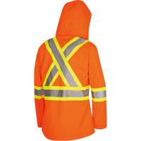 5626W The Rock Women's 300D  Quilted Safety Parka, Polyester/Polyurethane, High Visibility Orange, X-Small Mukwa Safety Services
