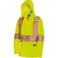5628W The Rock Women's 300D  Quilted Safety Parka, Polyester/Polyurethane, High Visibility Lime-Yellow, X-Small Mukwa Safety Services