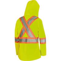 5628W The Rock Women's 300D  Quilted Safety Parka, Polyester/Polyurethane, High Visibility Lime-Yellow, X-Small Mukwa Safety Services