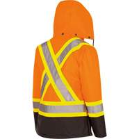 5020BBW Women's  7-in-1 Waterproof Jacket with Hood, Polyester/Polyurethane, High Visibility Orange, X-Small Mukwa Safety Services