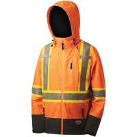 5220 Softshell Waterproof Premium  Safety Jacket, Polyester, High Visibility Orange, 2X-Large Mukwa Safety Services