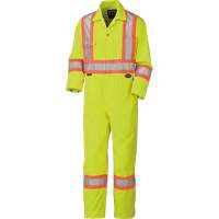 5512T High-Visibility Coveralls, 40 (Tall), High Visibility Lime-Yellow Mukwa Safety Services