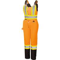 5040BBW Women's High-Visibility Waterproof Safety Overalls, Polyester, X-Small, Black/High Visibility Orange Mukwa Safety Services