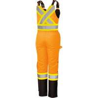 5040BBW Women's High-Visibility Waterproof Safety Overalls, Polyester, X-Small, Black/High Visibility Orange Mukwa Safety Services