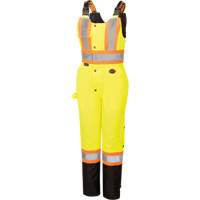 5041BBW Women's High-Visibility Waterproof Safety Overalls, Polyester, X-Small, Black/High Visibility Lime-Yellow Mukwa Safety Services
