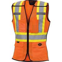 486 Women's High-Visibility Safety Tear-Away Vest, High Visibility Orange, X-Small, Polyester Mukwa Safety Services