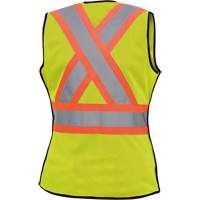 489 Women's High-Visibility Safety Tear-Away Vest, High Visibility Lime-Yellow, X-Small, Polyester Mukwa Safety Services