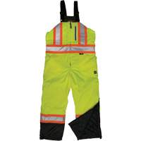 Ripstop Insulated Safety Bib Overall, Polyester, X-Small, High Visibility Lime-Yellow Mukwa Safety Services