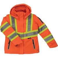 Manteau de s&eacute;curit&eacute; isolant et extensible pour femmes, Polyester, Orange haute visibilit&eacute;, Moyen Mukwa Safety Services