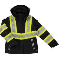 Manteau de s&eacute;curit&eacute; isolant et extensible pour femmes, Polyester, Noir, T-petit Mukwa Safety Services